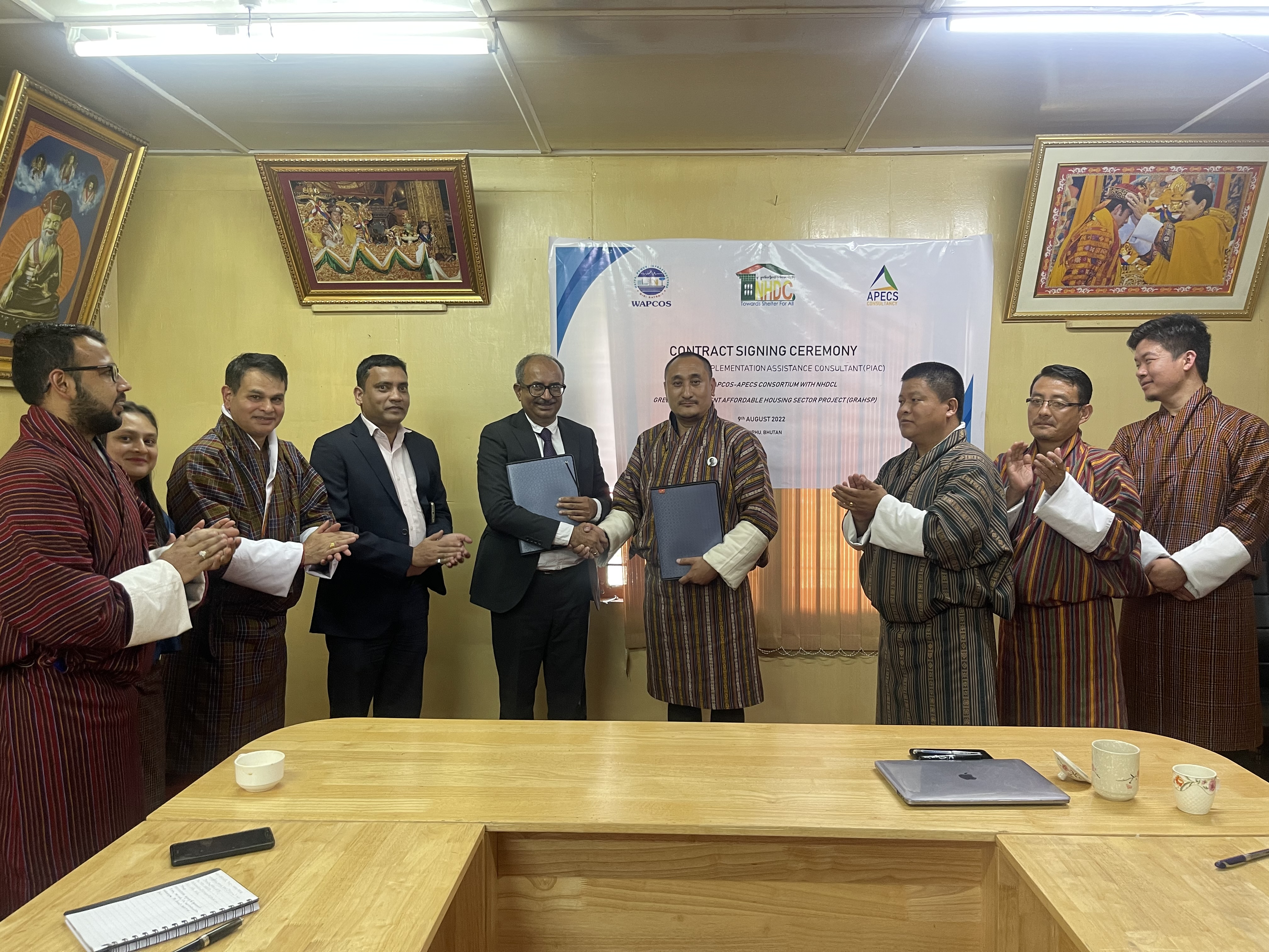 On 9th August, the Contract Agreement for Project Implementation Assistance Consultant (PIAC) for Green and Resilient Affordable Housing Sector Project (GRAHSP) was signed between National Housing Development Corporation Limited and WAPCOS Limited in association with APECS Consultancy.